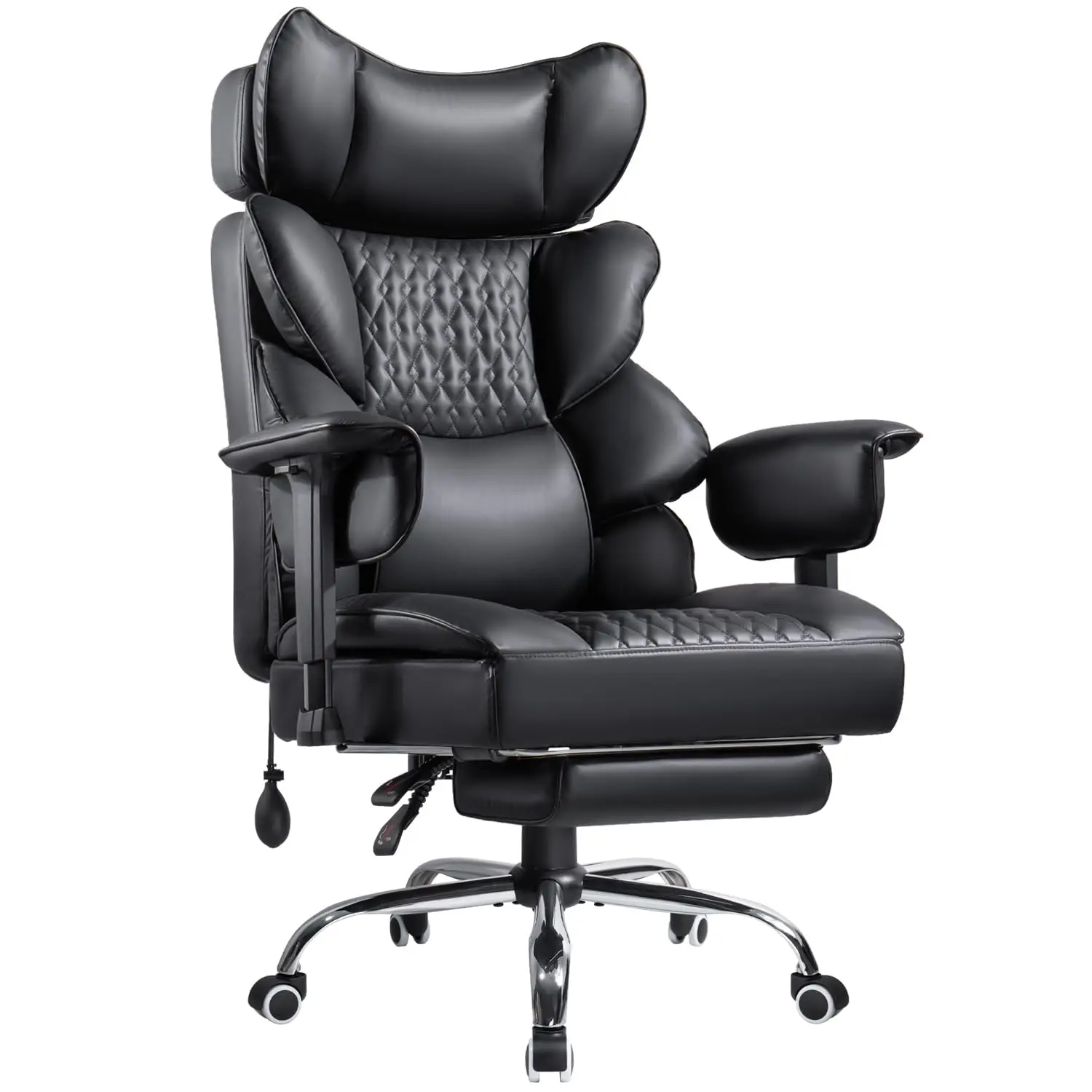 High Back Executive Office Chair 400LBS Big & Tall Footrest 135° Recline Air Cushion Lumbar Support Adjustable , Customized