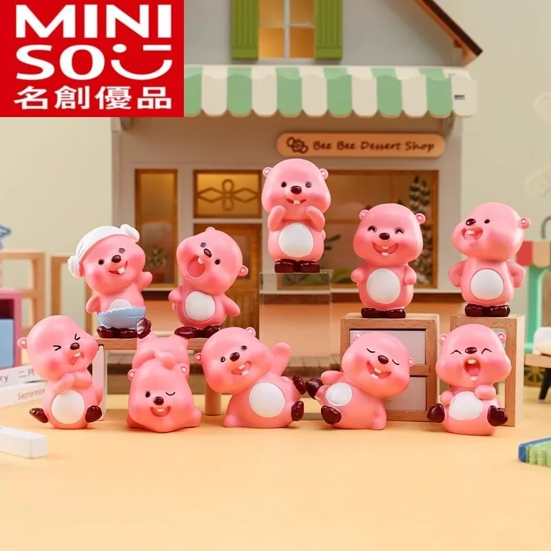 

В наличии MINISO слепая коробка Happy Daily Beaver кукла настольные украшения подарок