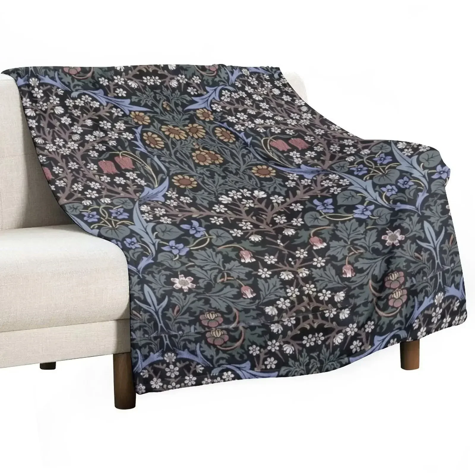 William Morris - Blackthorn Throw Blanket Moving Thermals For Travel Luxury St Softest Blankets