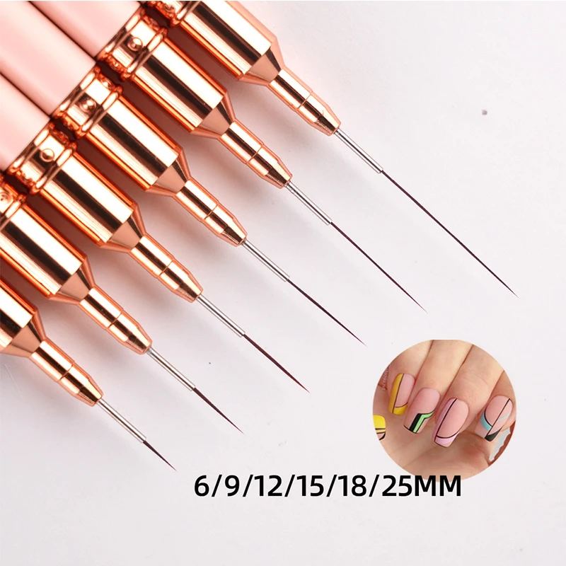 Sweet-Z 6 stks Liner Nagelborstel Dunne Lijn Nagelborstel Art Striping Borstels Detail Schilderen Pen Gel Nagelborstels Gereedschap Voor manicure