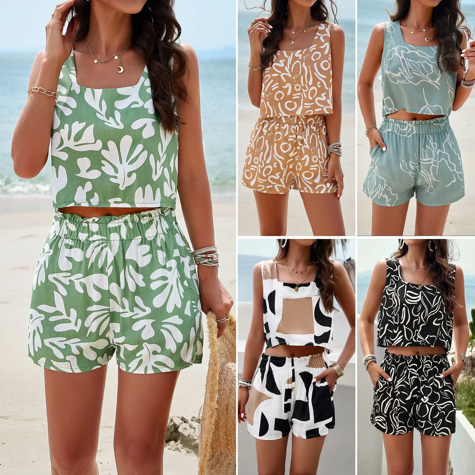 Women's Casual Floral Print Vest Set Spring Summer 2024 Elegant Fashionable Comfortable Quality Fabric High Customer Satisfac...
