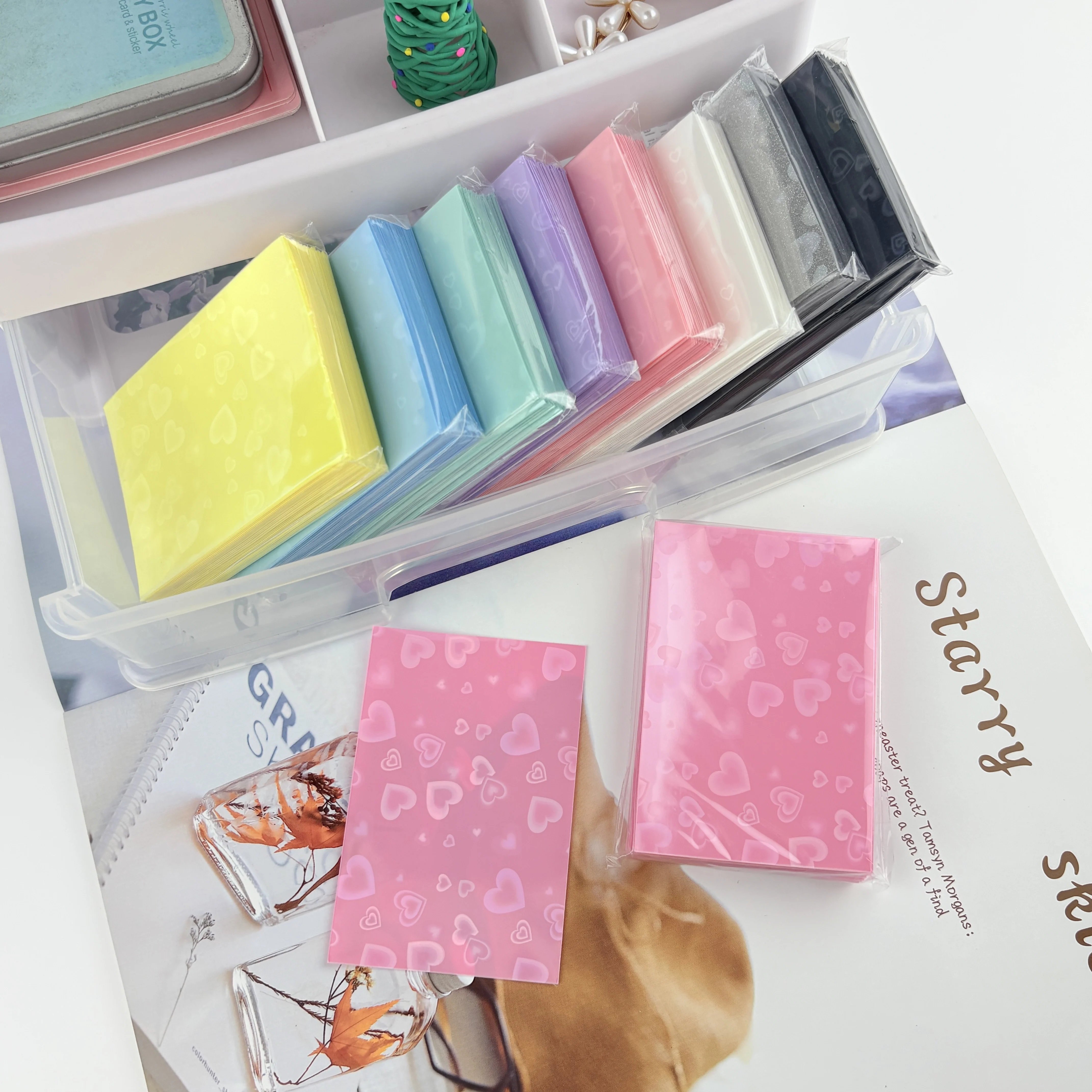 50-250Pcs Kpop Card Sleeves Card Holder 61*91mm Binder Photocard Holder Photo Card Films Cards Protector Photo Cards Protective