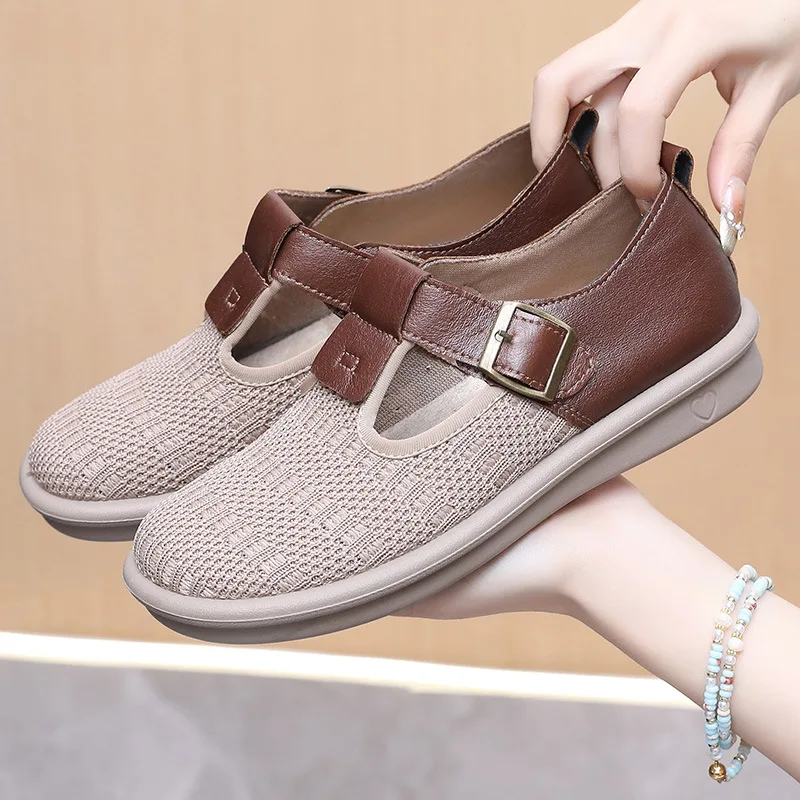 

Shoes women spring and autumn new women's shoes breathable wear-resistant non-slip lazy buckle casual single shoes