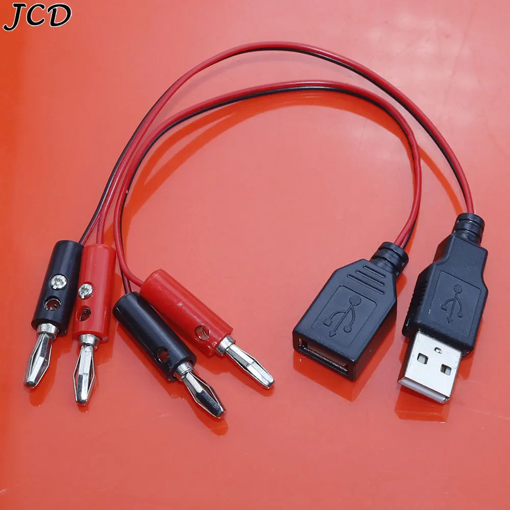 JCD 1Piece USB to 4MM Banana Plug Test Lead A Female Charging Cable USB Socket to Banana Plug Connection Conductive Wire