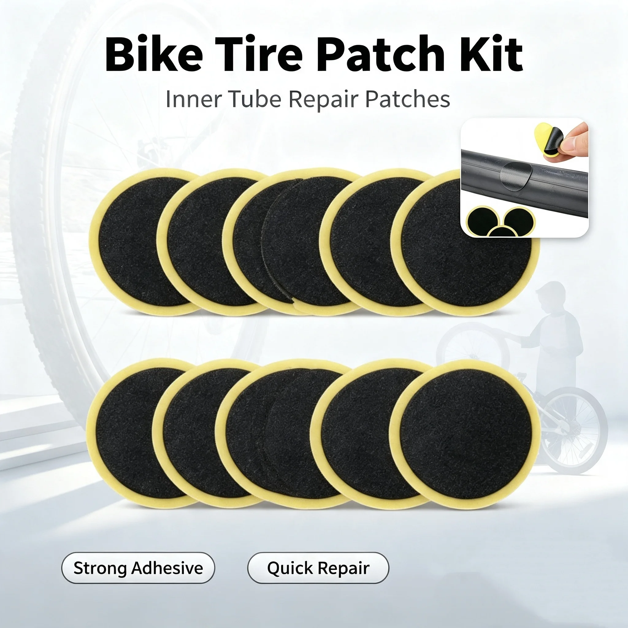 Bike Inner Tube Repair Patch Glue Free Quick Fix Tyre Protection Pad Emergency Accessory For MTB Road Bicycle Supply Cyclists