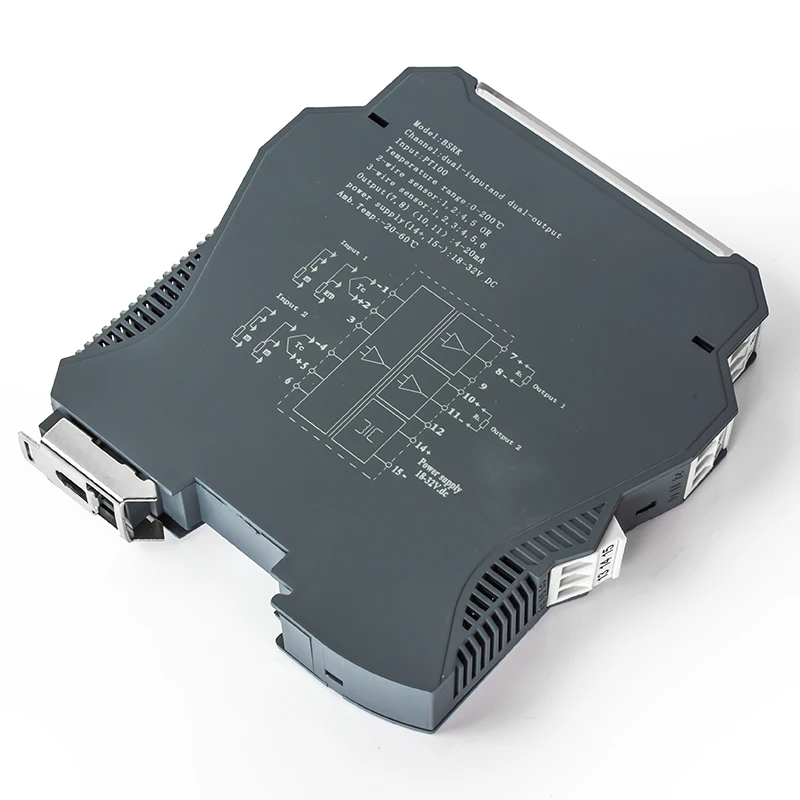 Trasmettitore di temperatura PT100 4-20 mA 0-10 V 0-5 V RS485 Convertitore di segnale di temperatura 1 ingresso 2 uscite PT100 0-100 ℃   0-200 ℃   -50-200 ℃