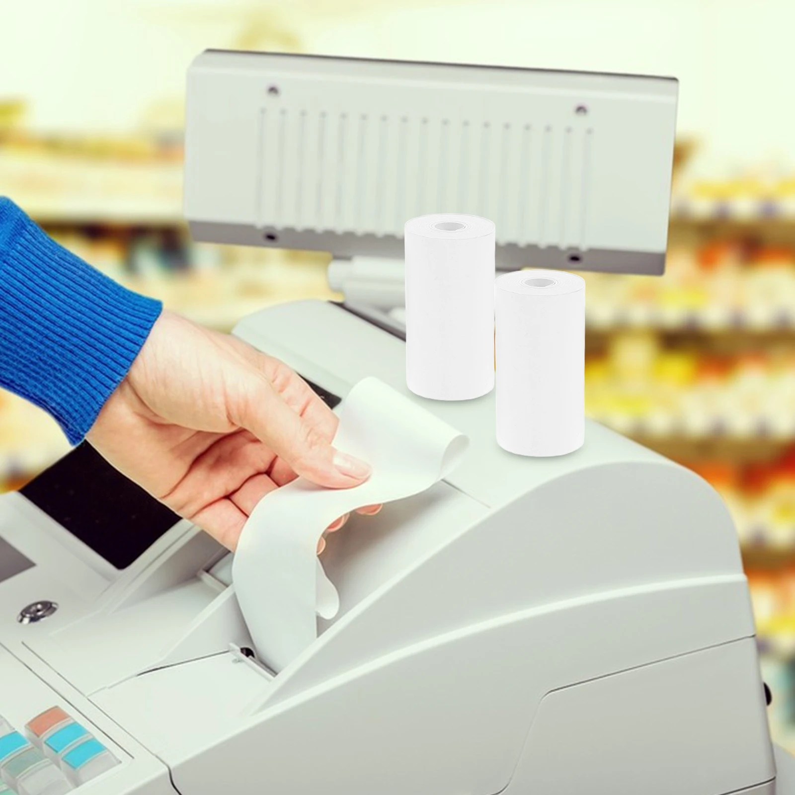 

10pcs Thermal Paper Rolls 57X30Mm Receipt Paper For Cash Register Barcode Printer No Ink Lightweight Refill Replacement