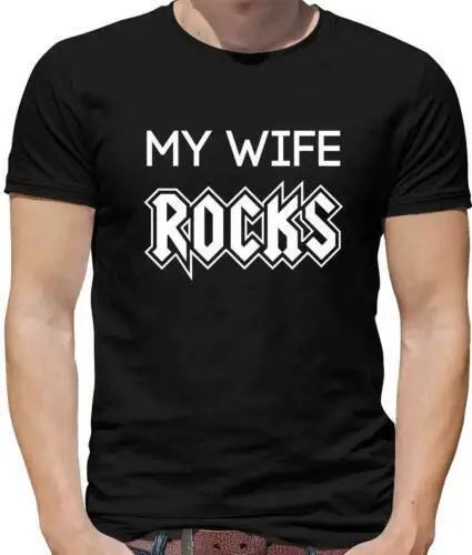 

My Wife Rocks T-Shirt - Rocker - Musica - Married - Coniuge - Partner - Regalo