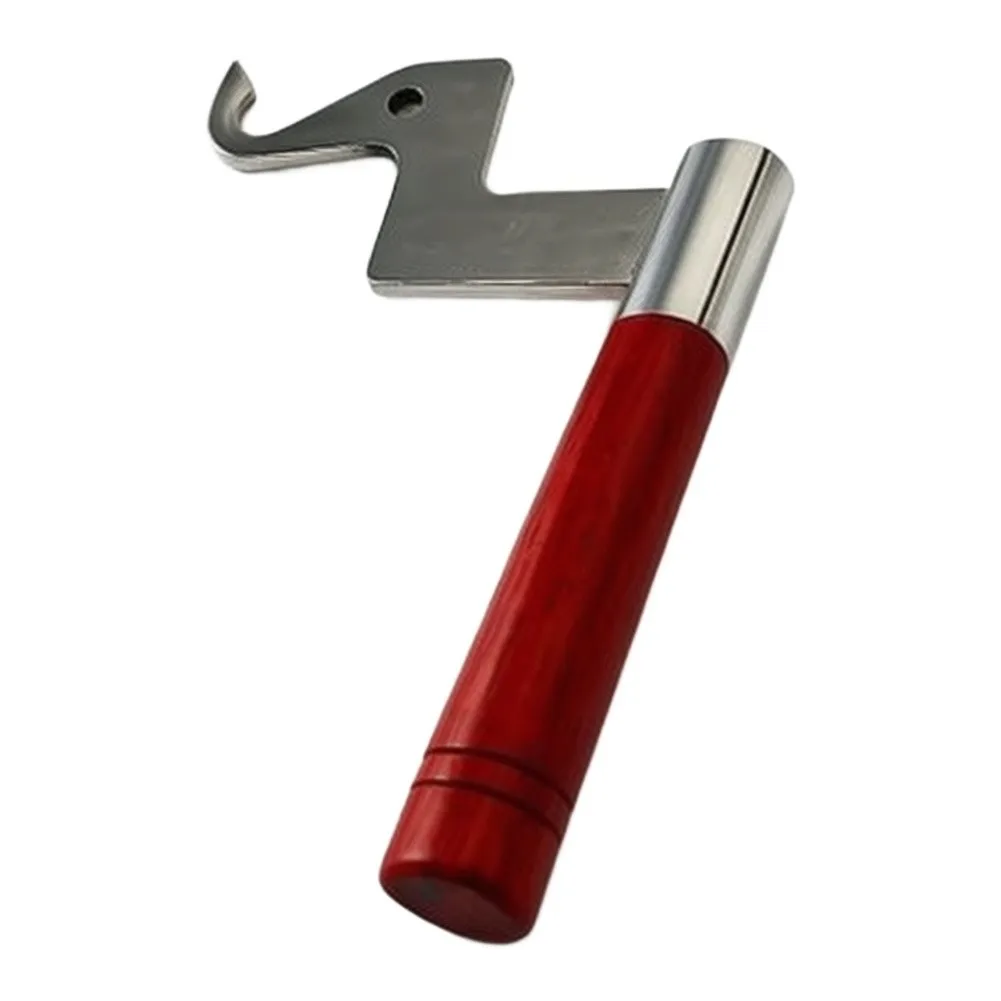 Solid Wood Core Stainless Steel Trim Fireplace Door Handle for Use with Cast Iron or Steel Fireplace Door Assemblies