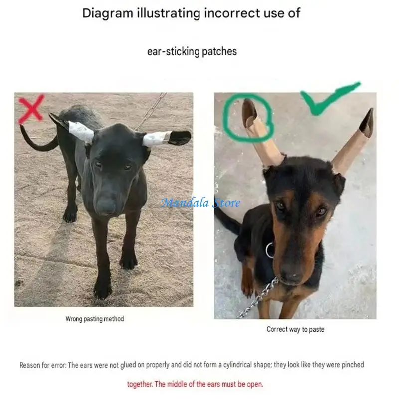 U2JC Dog Ear Forming Assistant For Doberman Comfortable Tape Structure Ears Sticker