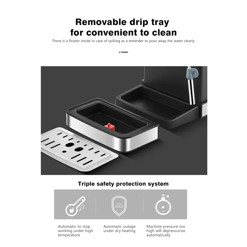 Fully Semi-Automatic Italian Espresso Machine American Household Small Milk Foam All-In-One Machine