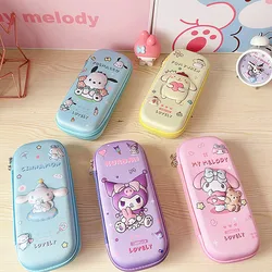 Kawaii 3D Cartoon Padrão EVA Lápis Case, Anime, Cinnamoroll, Melodia, Estudante, Kuromi, Caixa Impermeável, Lápis Criança Sacos