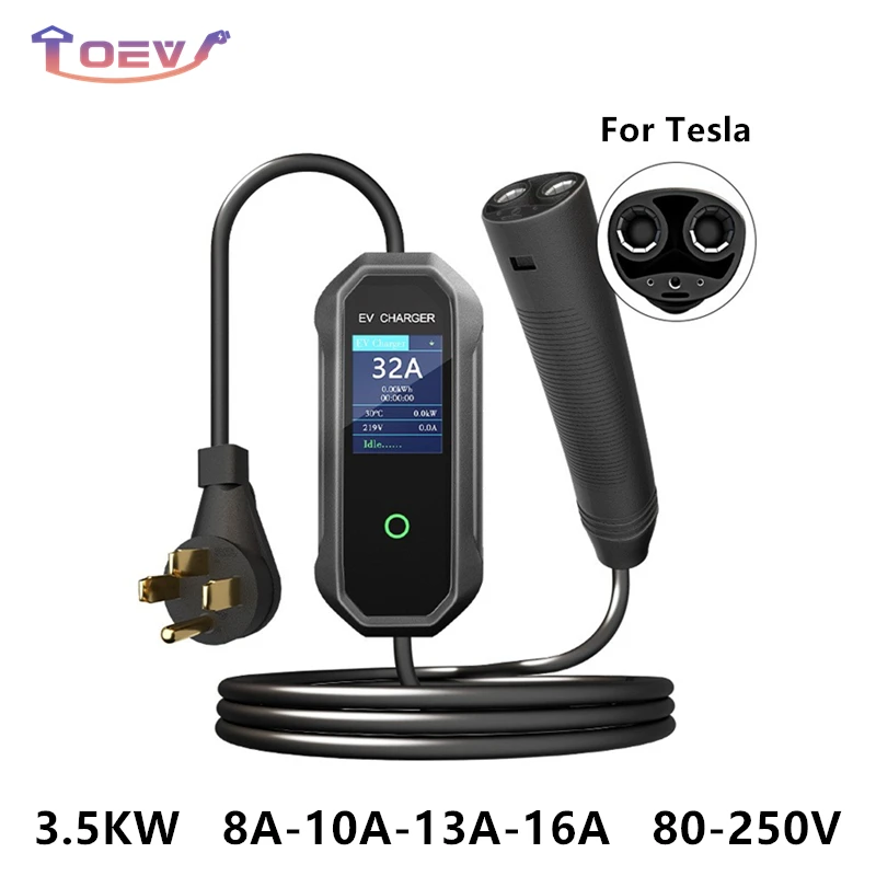 

Portable EV Charger for Tesla 16A/32A/40A EVSE Charging Cable Model 3/Model Y/Model S Controller Wallbox for Electric Car