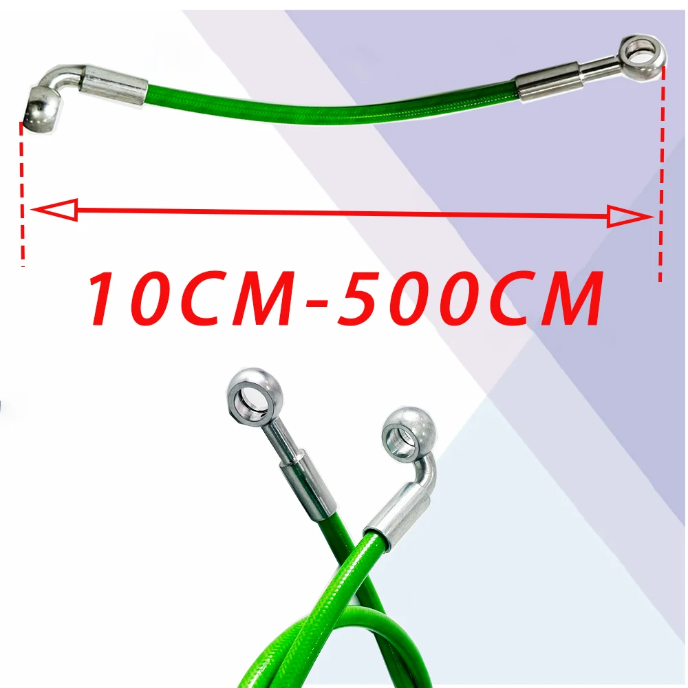 

Green M10 0 ° -90 ° Long 10cm-500cm Hydraulic Brake Hose Universal Stainless Steel Material Motorcycle Universal Clutch Oil Pipe