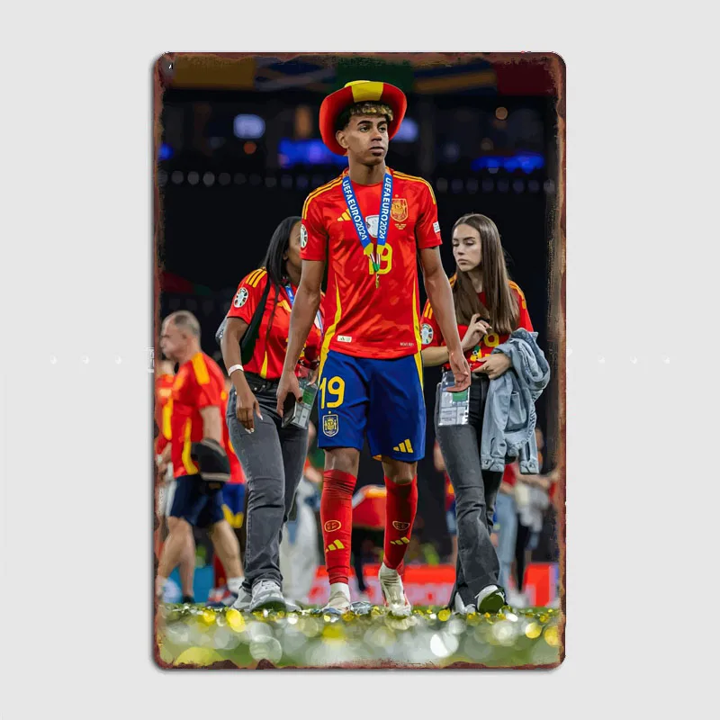 Lamine Yamal Football Player Metal Poster Retro Custom Bar Club Wall Art Decor Pub Tin Sign Home Decor Room Decor