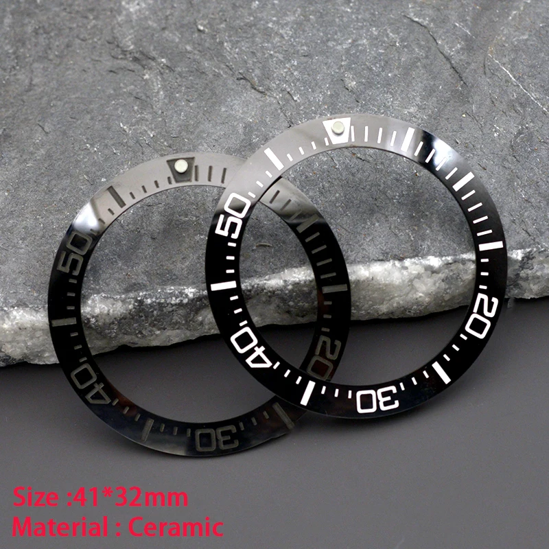 Samurai Black Watch Bezel Insert Ceramic 41*32mm Fit Samurai Black Series PROSPEX SRPB55K1 Watch Case