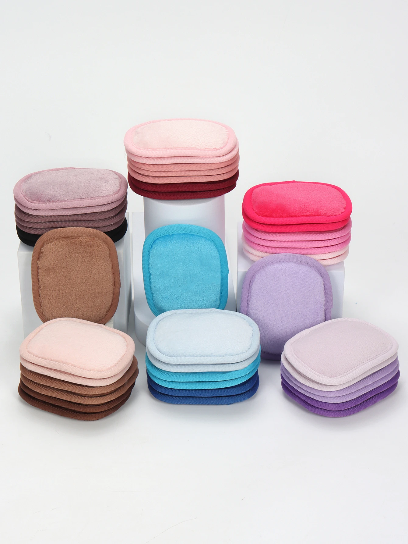 810 Toalhetes Desmaquilhantes Gradiente 7Pcs, Lavável à Máquina, Ferramentas Desmaquillantes Reutilizáveis para Todos os Tipos de Pele