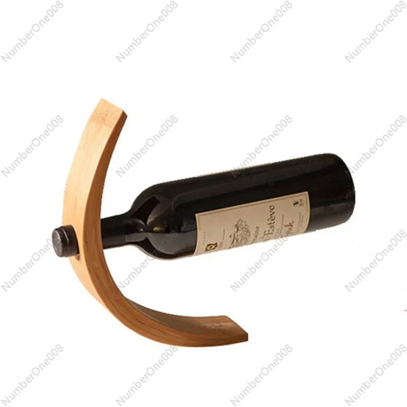 Bamboo and Red Wine Rack Ornament Modern Simple Home Decoration Creative Wine Rack Cabinet Display Bottle