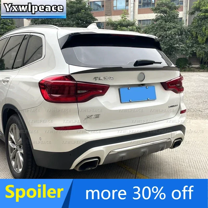 

For BMW X3 G01 2018-2022 Real carbon fiber and ABS Glossy black Rear Middle Wing Lip Boot Spoiler Body Kit Accessories