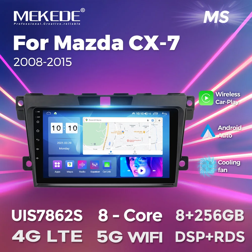 

MEKEDE For Mazda CX-7 2008-2015 Car Radio Multimedia Video Player 8+256GB GPS Navigation Wireless CarPlay Android Auto 4G LTE BT
