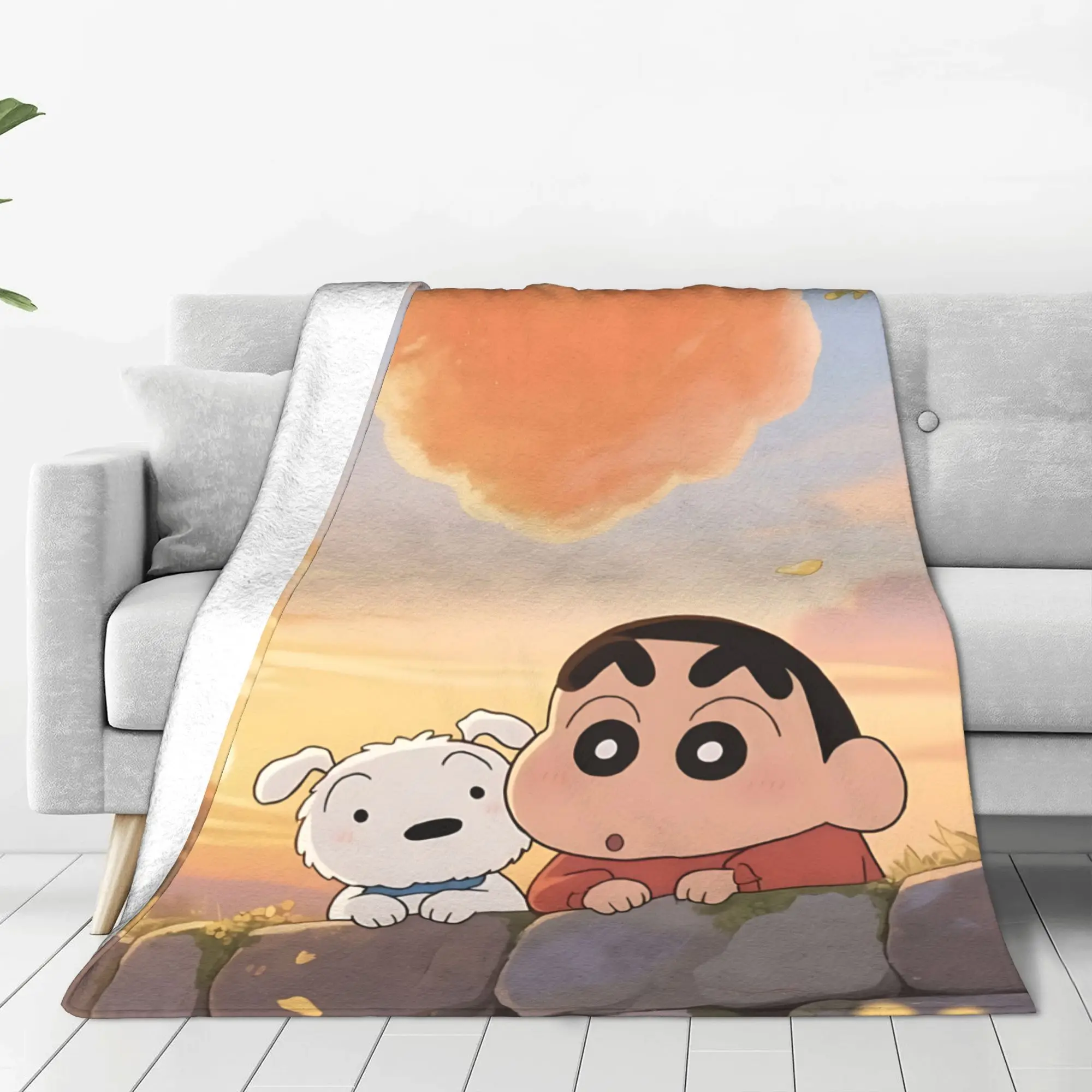 1PC Home Crayon Shin chan‌s Blanket Throw Blanket  Novelty Warm Blanket All Season Gift