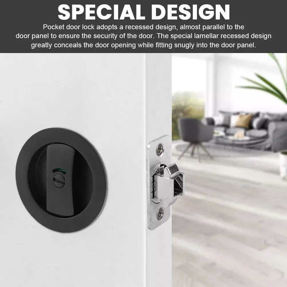 

For Bathrooms Contemporary Door Lock Breakage Resistant Color Indication Double-sided Design Easy Installation