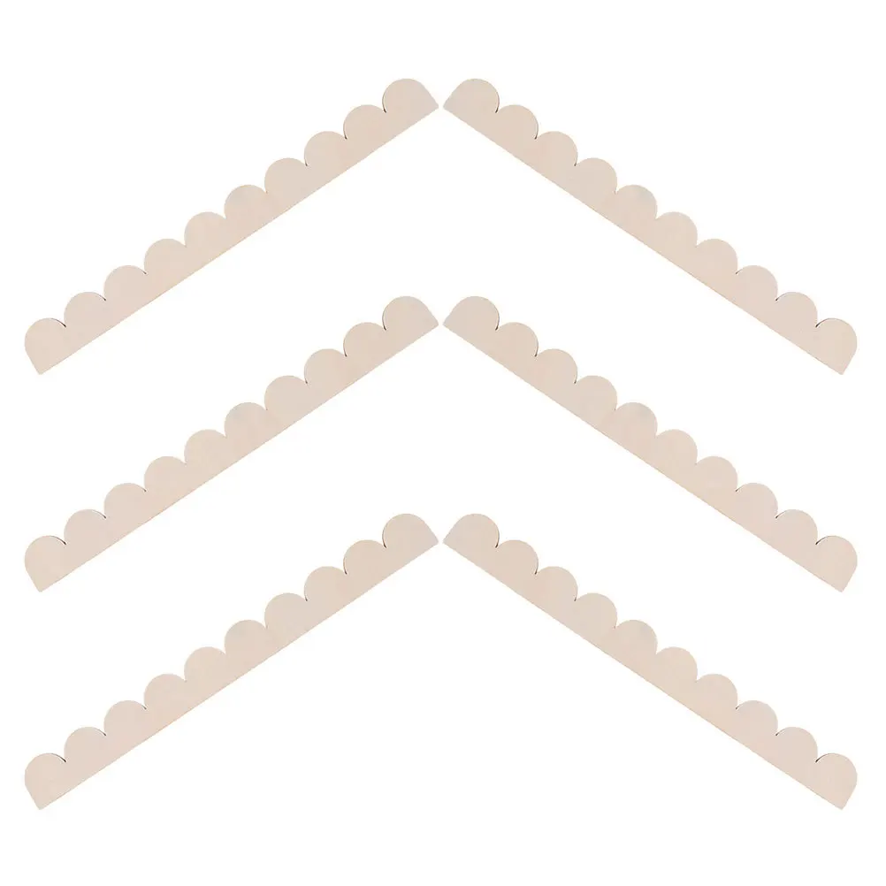 

6Pcs Scalloped Wooden Wall Trim Unfinished Decorative Wood Moulding Cabinet Door Frame Shelf Edging DIY Home Decoration