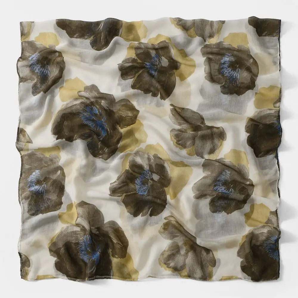 

New Watercolor Printed Shawl Hijabs Soft Breathable Headscarf Islamic Head Cover