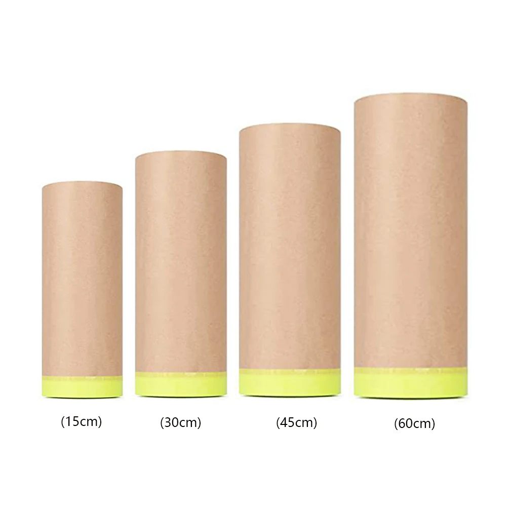 กระดาษปิดกันสีพ่น 12 เมตร ทนความร้อน สำหรับงานซ่อมแซมรถยนต์ เทปป้องกันสี สติ๊กเกอร์ปิดกันสี แผ่นปิดกันสีสำหรับพ่นและล้างรถ