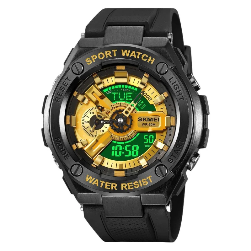 SkmeiMen's นาฬิกาสปอร์ตส่องสว่างนาฬิกาอิเล็กทรอนิกส์กันน้ํานาฬิกาปลุกนาฬิกาอิเล็กทรอนิกส์มัลติฟังก์ชั่นนาฬิกานักเรียน