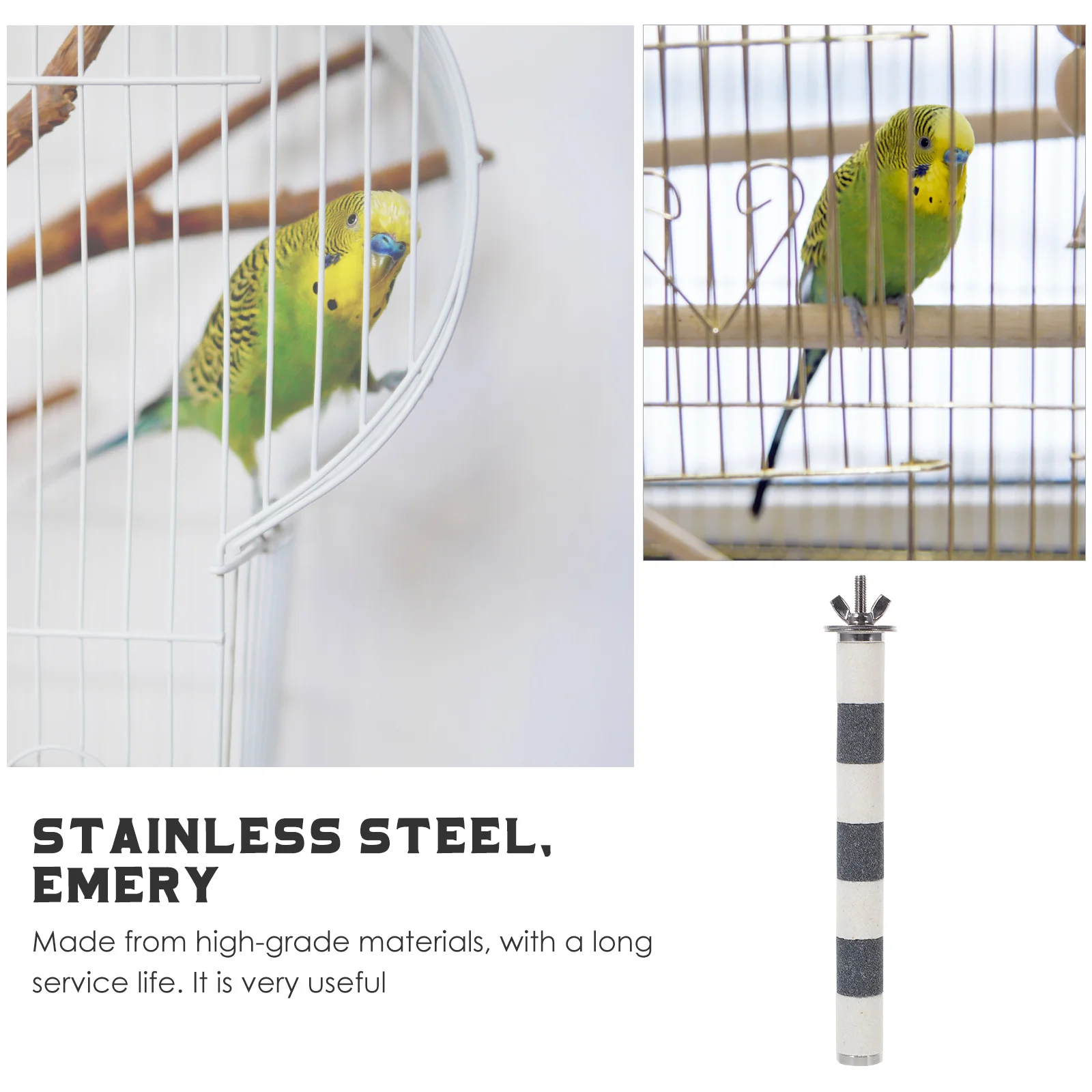 

Grinding Stick Parrot Accessories Bird Cage Perches Standing Rest Claw Scratching Rough-surfaced for African Grey Parrots