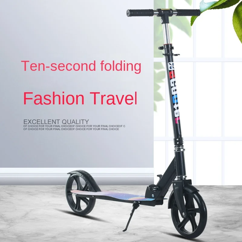 Foldable Adult Two-Wheel Scooter with Handbrake Outdoor Sports City Work School Student Teenagers One-Legged Drop-shipping