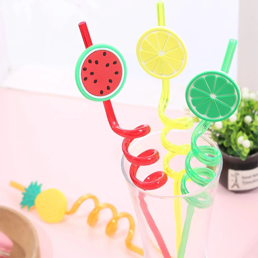 

8Pcs Fruit Decor Straws Colorful Funny Drinking Straws for Party Bar Festival Gathering Straw Fruits Colorful Straw