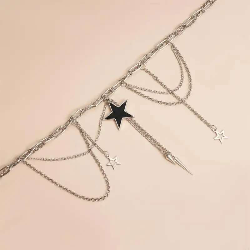  Dainty Alloy Five Star Pendant Chain Modern Feminine Jewelry For Any Occasion