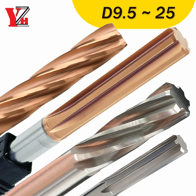 YZH 9.5mm~17.5mm Carbide Machine HRC50 HRC60 Straight Groove 4/6F Tolerance H7 Harened Steel Cutter CNC Inner For Hole