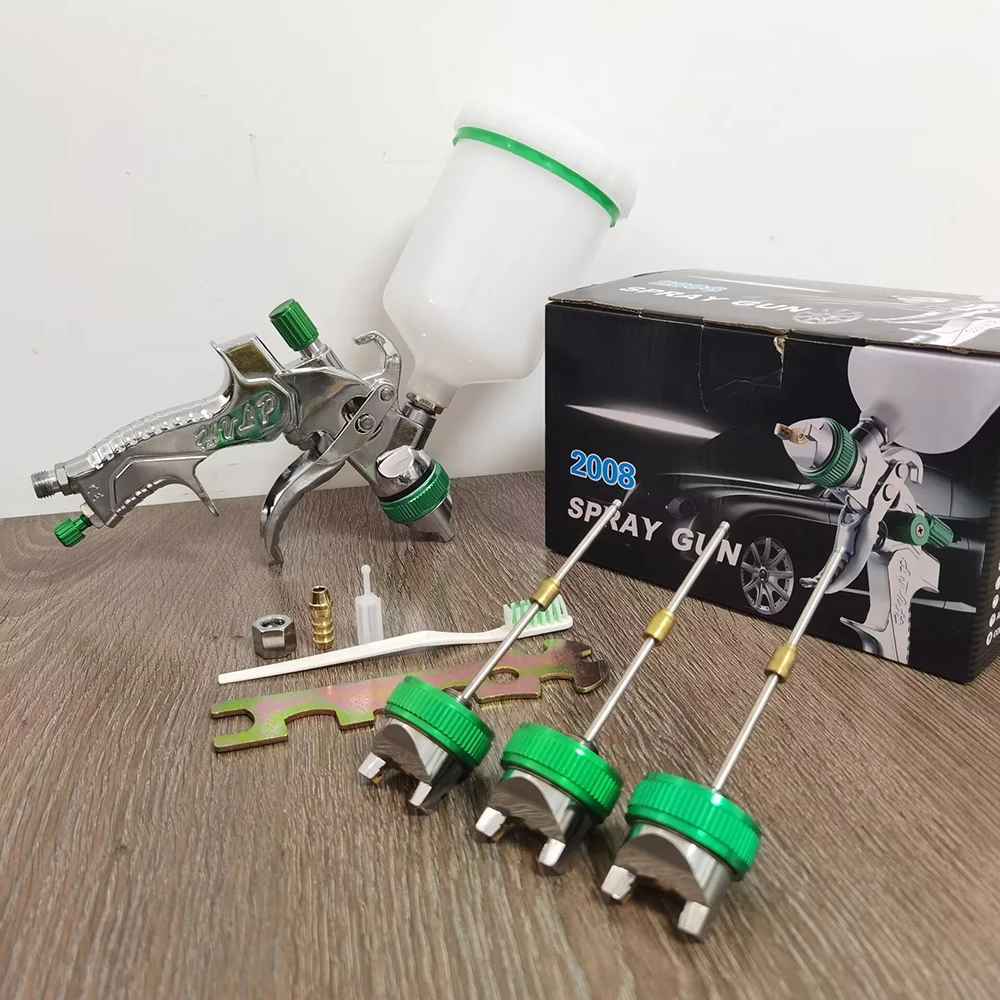 HVLP Car Spray Gun 600CC Cup 1.4/1.7/2.0mm 2.5mm Gravity Airbrush Nozzle Needle for Painting Car Furniture Wall Body Repair Tool
