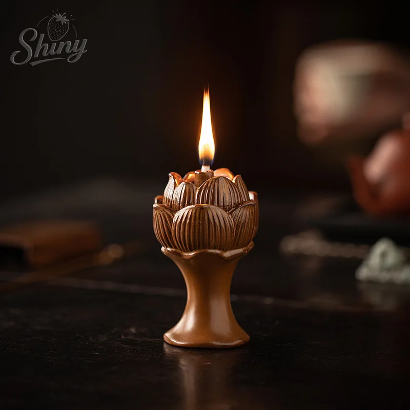 Picture 3: Chinese Ceramic Lotus Candle Holder Base Buddha Hall Offering Buddha Home Furnishings