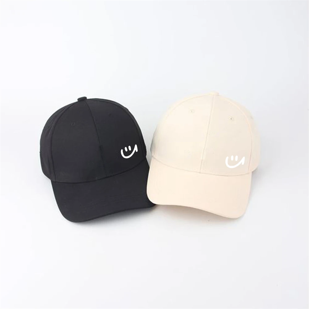 1 Piece Solid Color Smile Face Printing Pattern Baseball Cap for Women Men Baseball Hats Suitable Travel, Shopping Daily Leisure