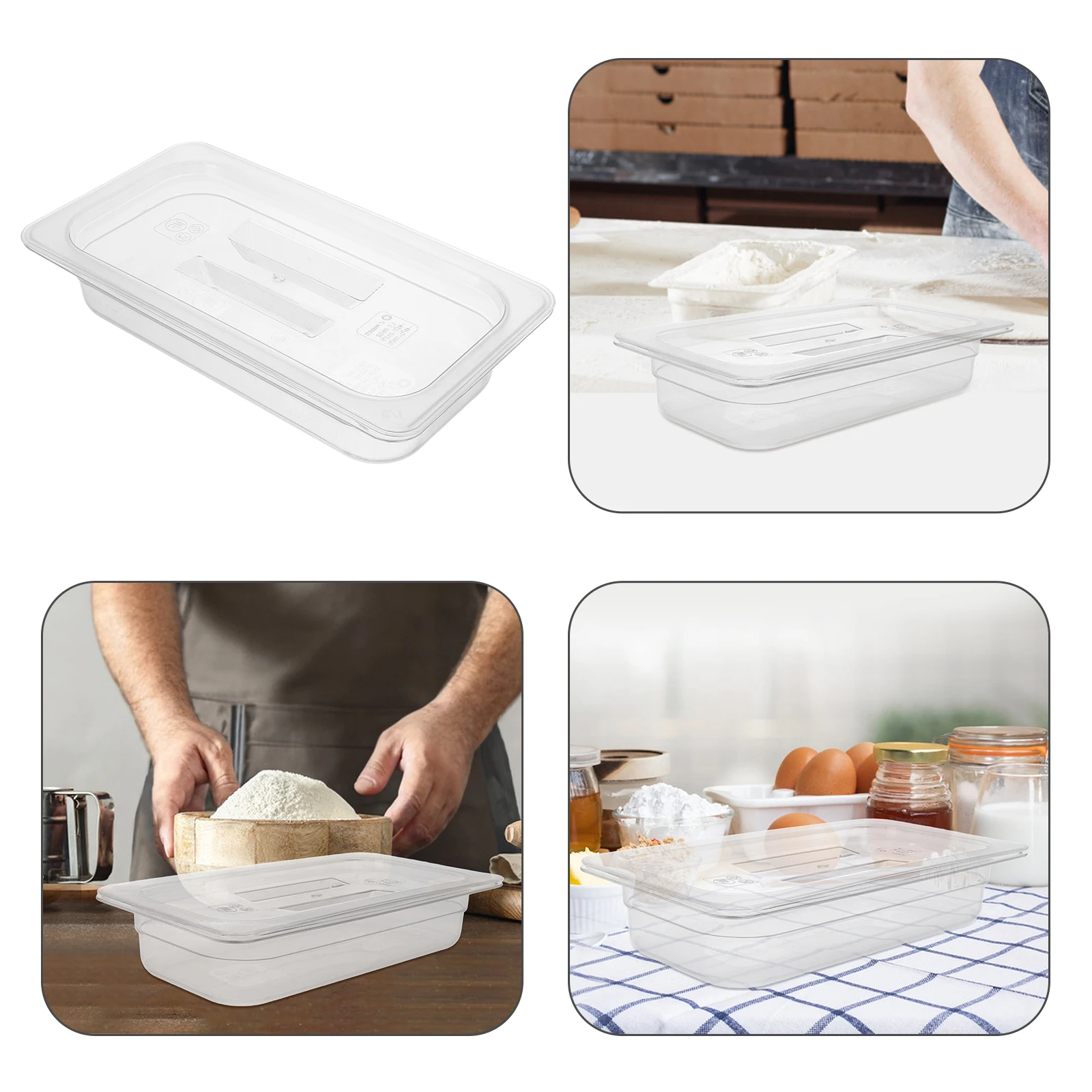 

Pizza Dough Box Sealed Storage Restaurant Food Prep Clear Plastic Commercial Disposable Stackable Kitchen