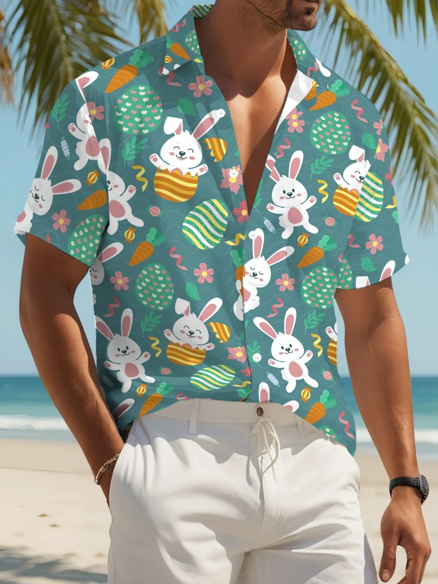 

Men's Beach Party Hawaiian Shirt Summer Man Short Sleeve Cool Print Breathable Lightweight Casual Fashion Tops