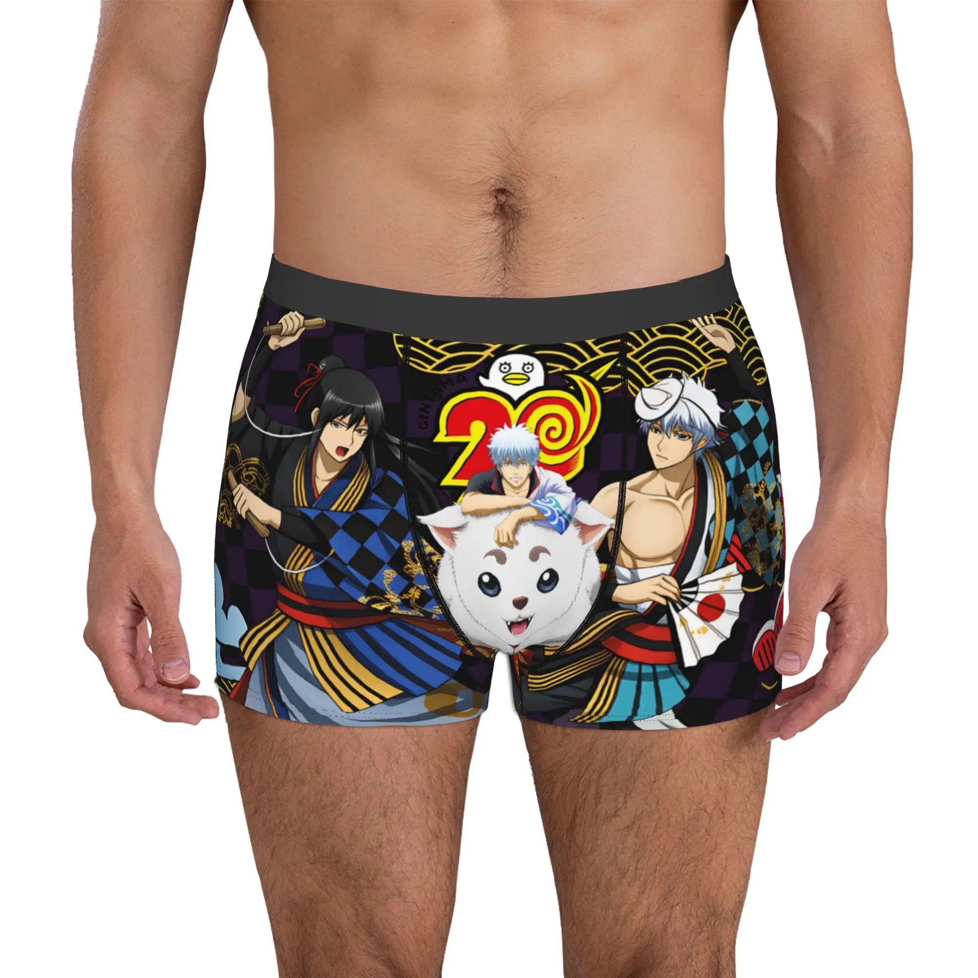 

Sadaharu Gintama Gintoki Sakata Underwear Male Print Manga Anime Boxer Shorts Panties Briefs Soft Underpants