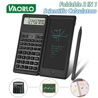 Foldable 2 IN 1 Scientific Calculators LCD Display Desktop Calculators With 6 Inch Writing Tablet School College Office Business