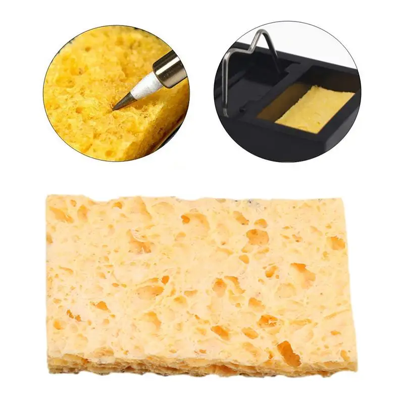 Soldering Iron Sponge Yellow Cleaning Sponge Cleaner  Temperature Resistant Soldering Iron Tips Cleaning Sponge Tip Repair Tools