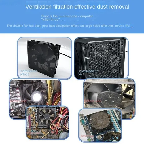 Imagen 2 del producto Filtro de polvo de ventilador de PVC, funda a prueba de polvo para PC, cubierta de malla de protección de ordenador cortable, filtro de aire acondicionado, malla de Hardware, 5 uds.