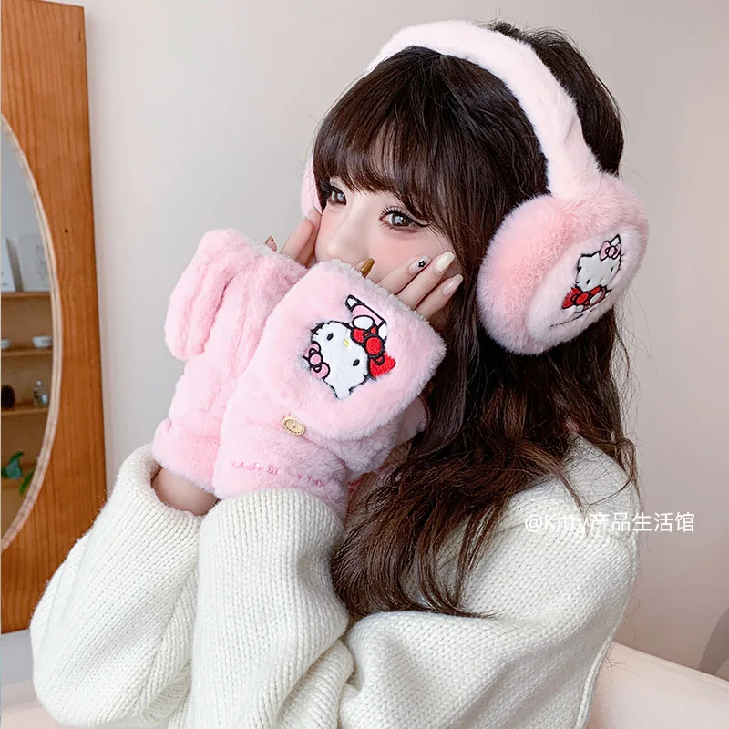 

Cute Styling Large Earmuffs Kawaii Sanrio Cartoon Girl Heart Warm Comfortable Soft Jade Cinnamoroll Ear Warmth Toys for Kids