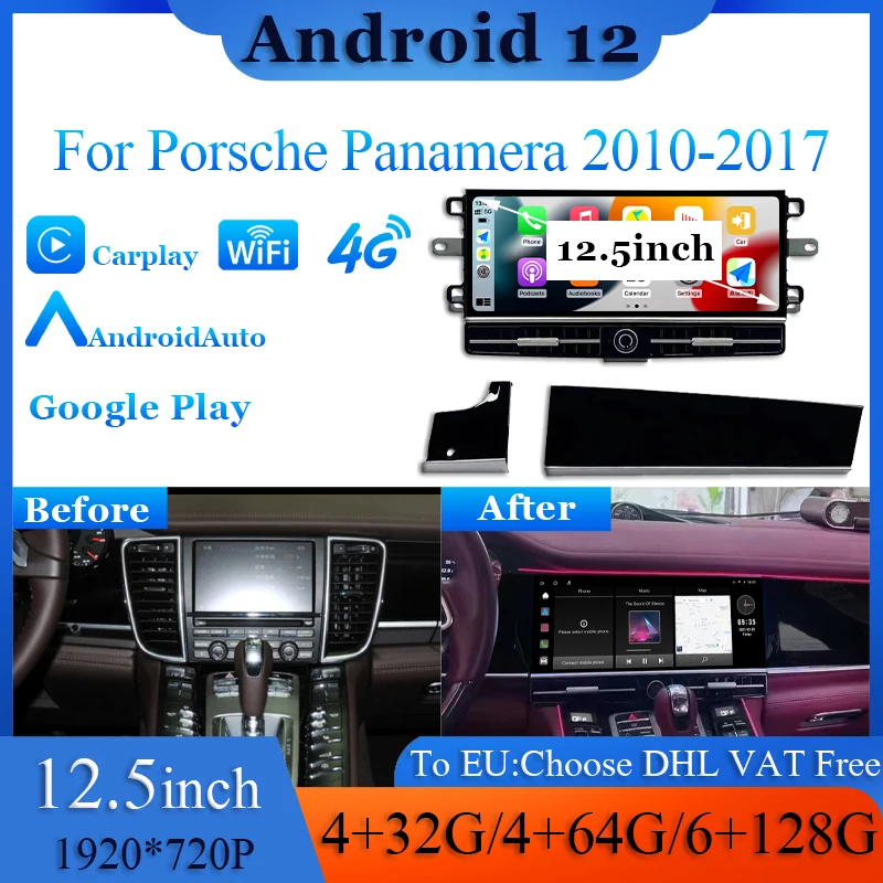 

12.3 Inch Car Radio For Porsche Panamera 2010-2017 Android 12 Multimedia Player GPS Navigation Auto Stereo Carplay Touch Screen