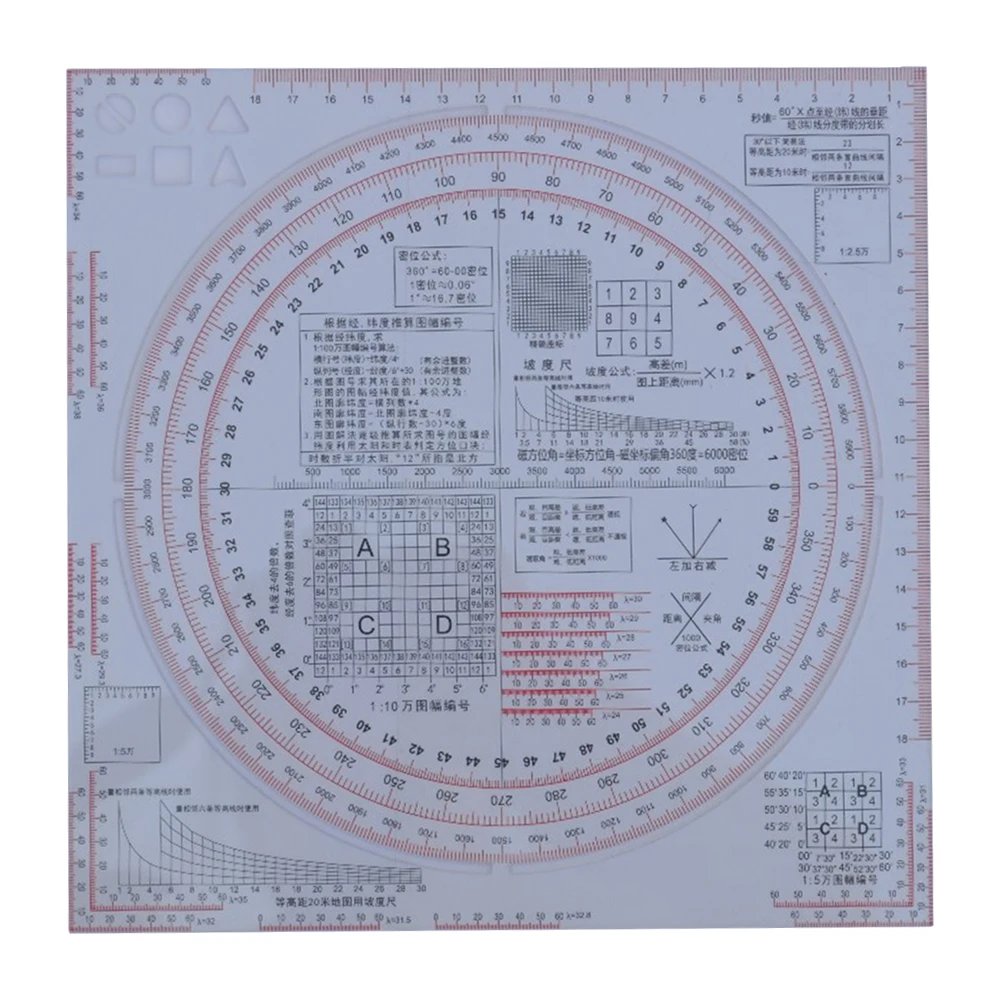

20CM Measuring Ruler Manual Measurement Guide Density Calculator Terrain Ruler Comprehensive Mapping Easy To Read