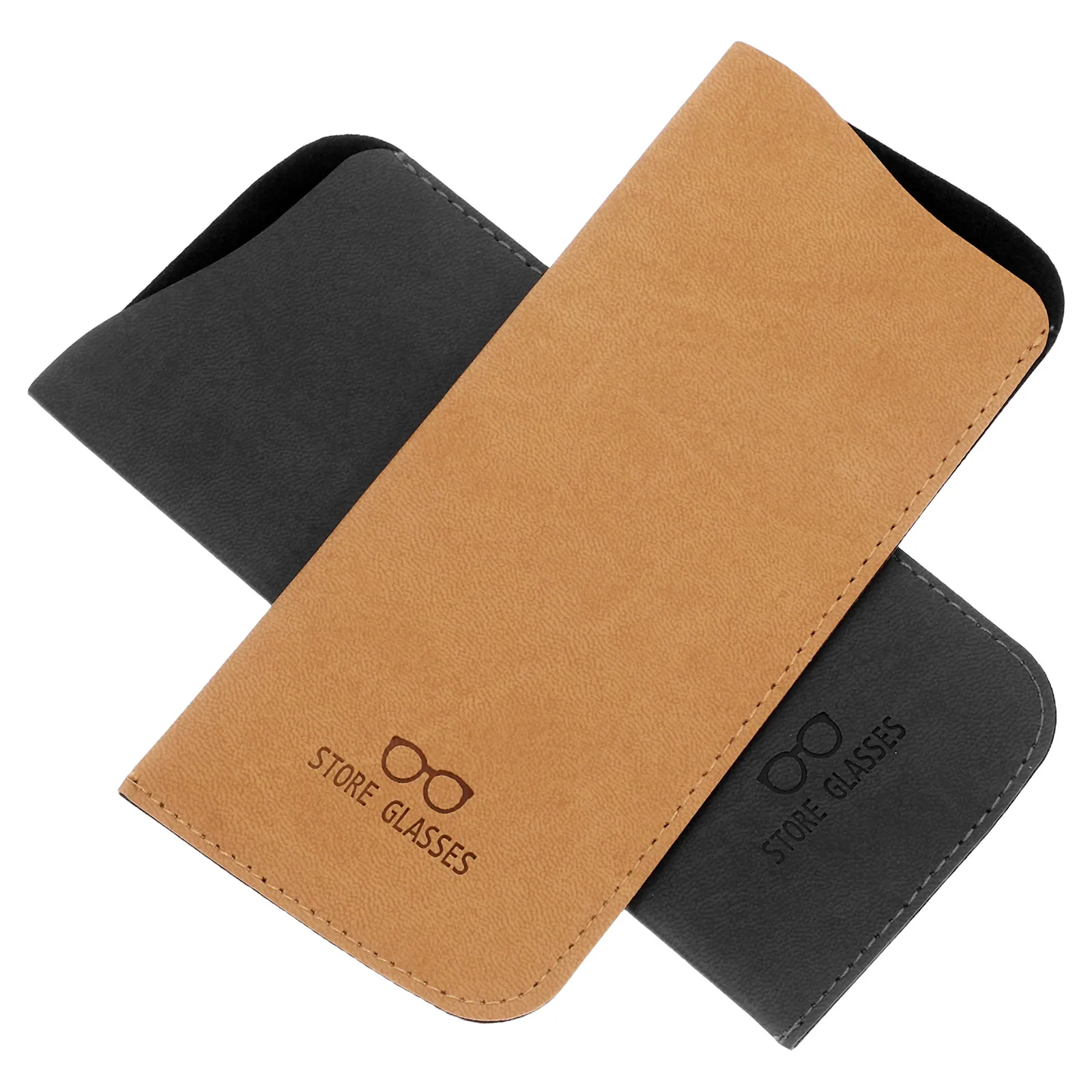 

2Pcs Soft Glasses Bag Soft Eyeglasses Bag Vintage PU Eyewear Case Portable Sunglasses Storage Travel Accessories