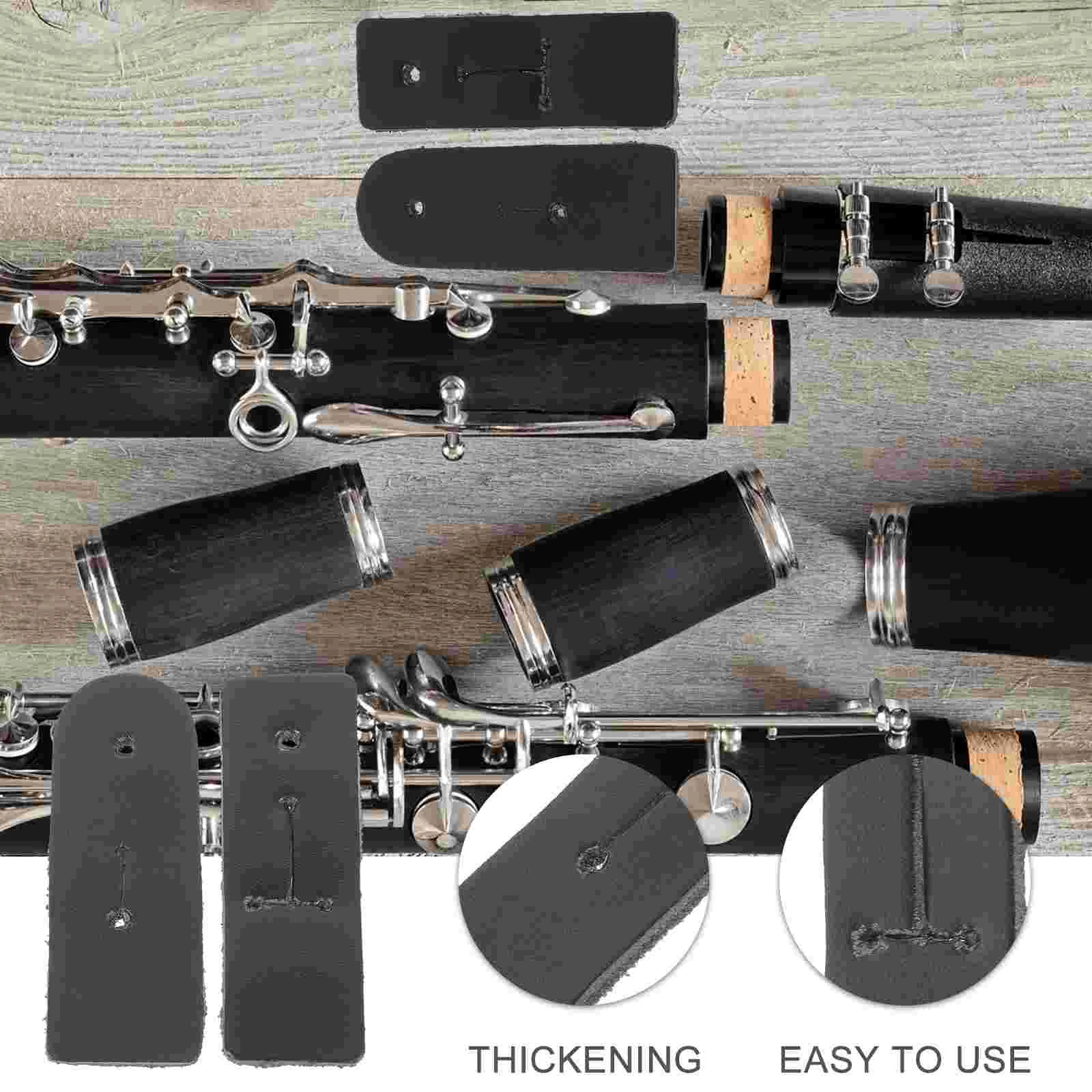 2 Pcs Neck Strap Accessories Clarinet Thumb Tab Supplies Replace Pu Pad Cushion