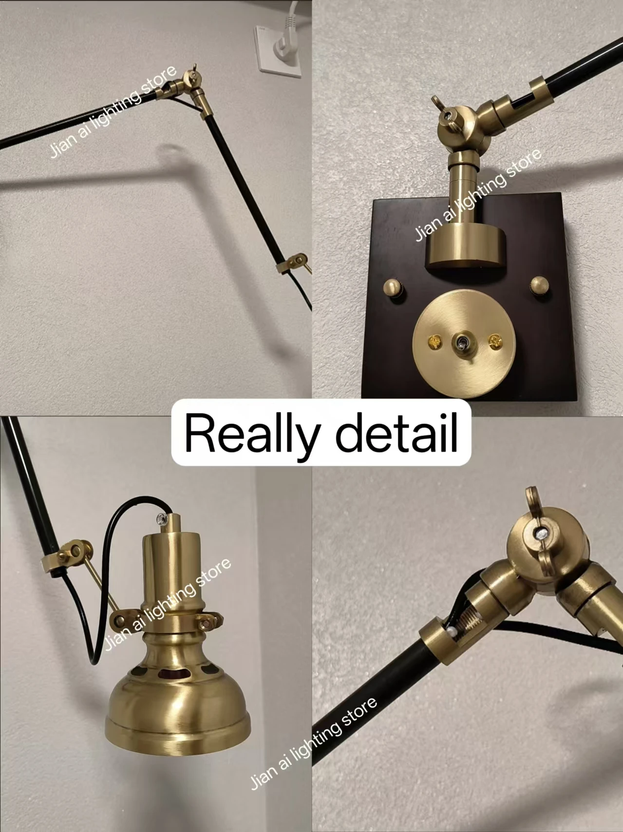 H5 LED American Style Retro Light Adjustable Long Swing Arm with Plug Switch Bedroom Bedside Wall Lamp Home Decor Sconce Lights